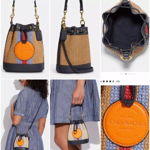 🇨🇦Coach Mini Dempsey Bucket Bag With Coach Patch