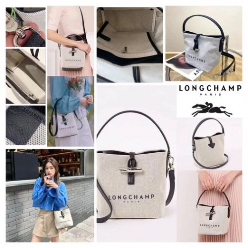 Longchamp 帆布水桶袋