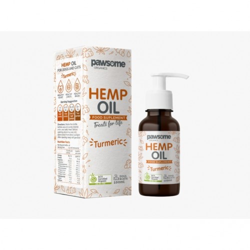 PAWSOME Organics Hemp Oil & Turmeric - 天然薑黃麻籽油 100ml